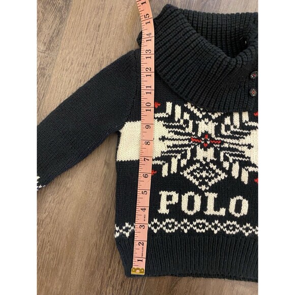 POLO RALPH LAUREN KIDS Sweater Boys 2T Christmas Spellout Logo Alpaca Wool Nylon - Picture 4 of 5